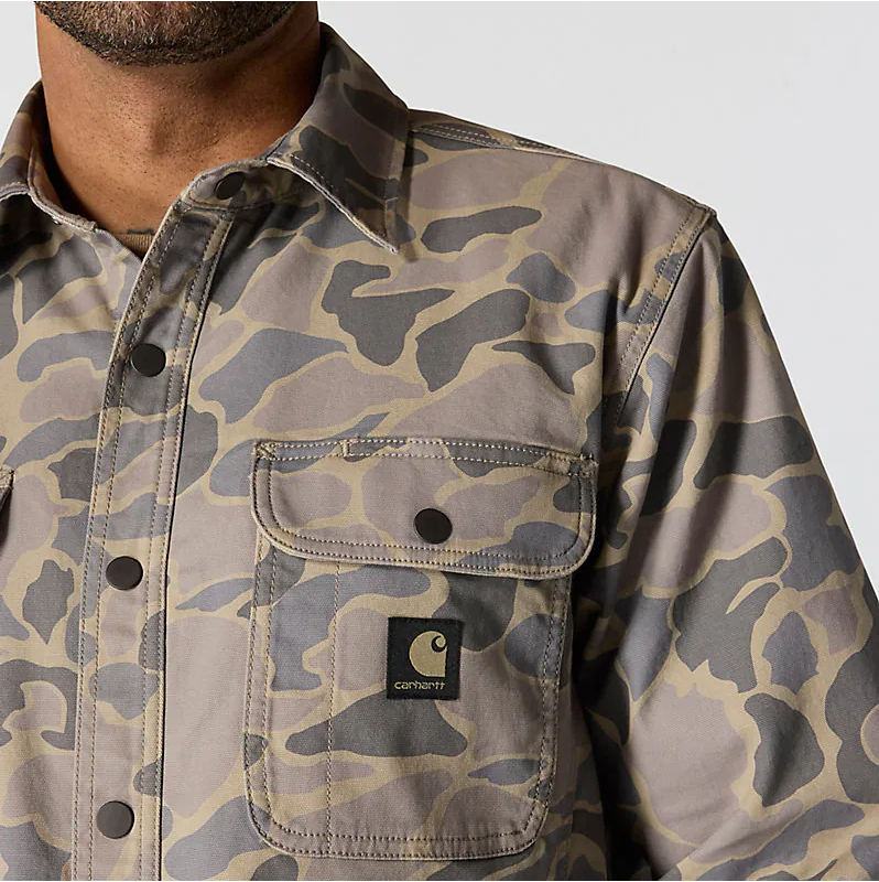 Rugged Flex® Canvas Fleece-Lined Shirt Jac, Vintage Camo