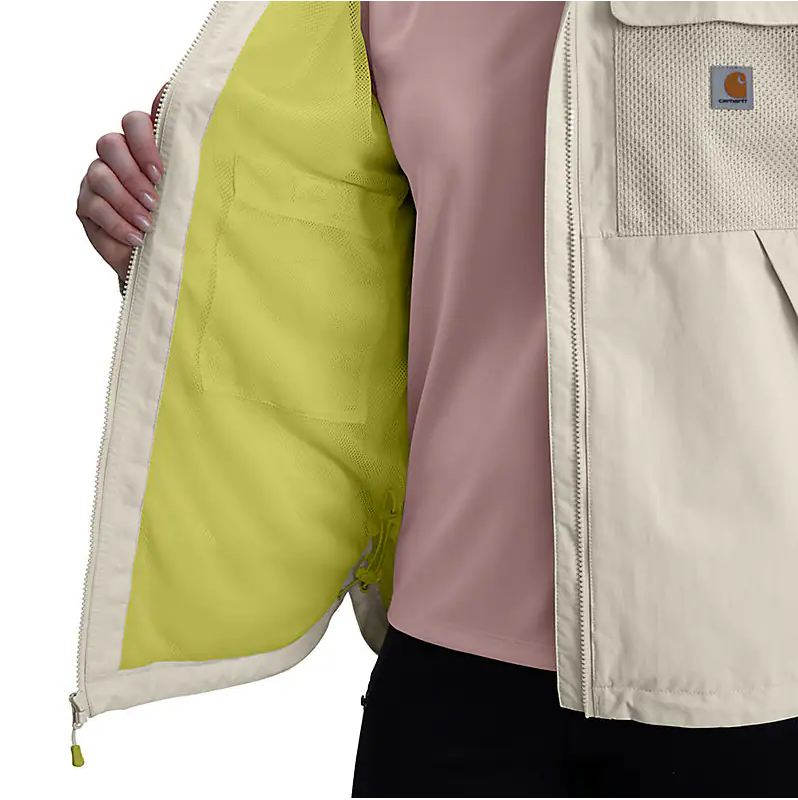 Women's Storm Defender® Loose Fit Lightweight Hooded Packable Jacket, Chalk