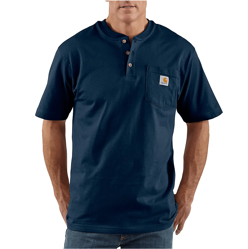 K84 - Loose fit heavyweight short-sleeve pocket henley t-shirt - Navy - Purpose-Built / Home of the Trades