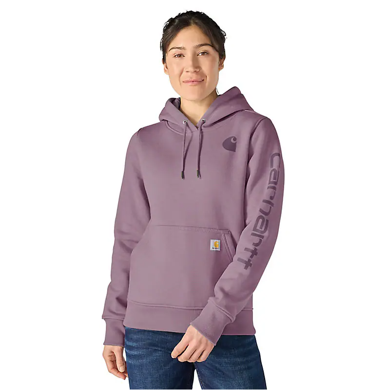 Women's Logo Sleeve Graphic Hoodie- Wood Violet