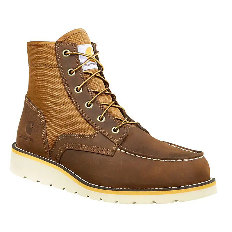 Men's FW6035 6" Moc Toe Wedge Boot - Brown Leather & Nylon