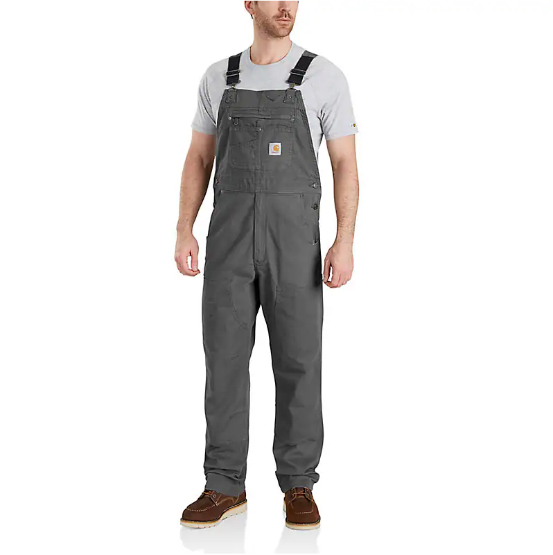 Rugged Flex Relaxed Fit Canvas Bib Overall - Gravel