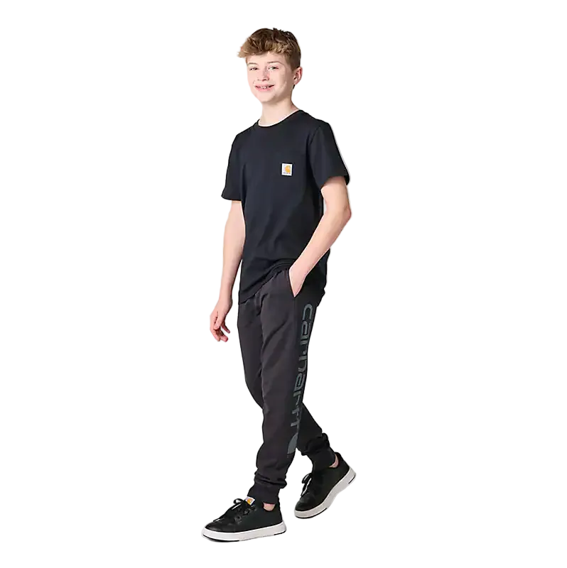 Youth Boy's French Terry Garment Dyed SweatPant - Caviar Black Wash