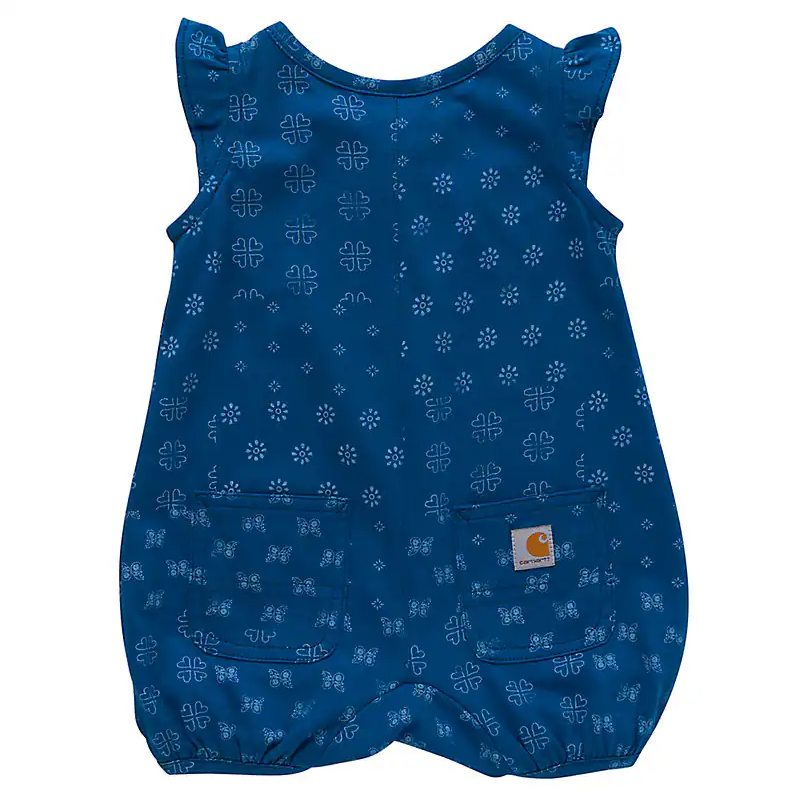 Infant Sleeveless Bandana Print Romper - Deep Lagoon