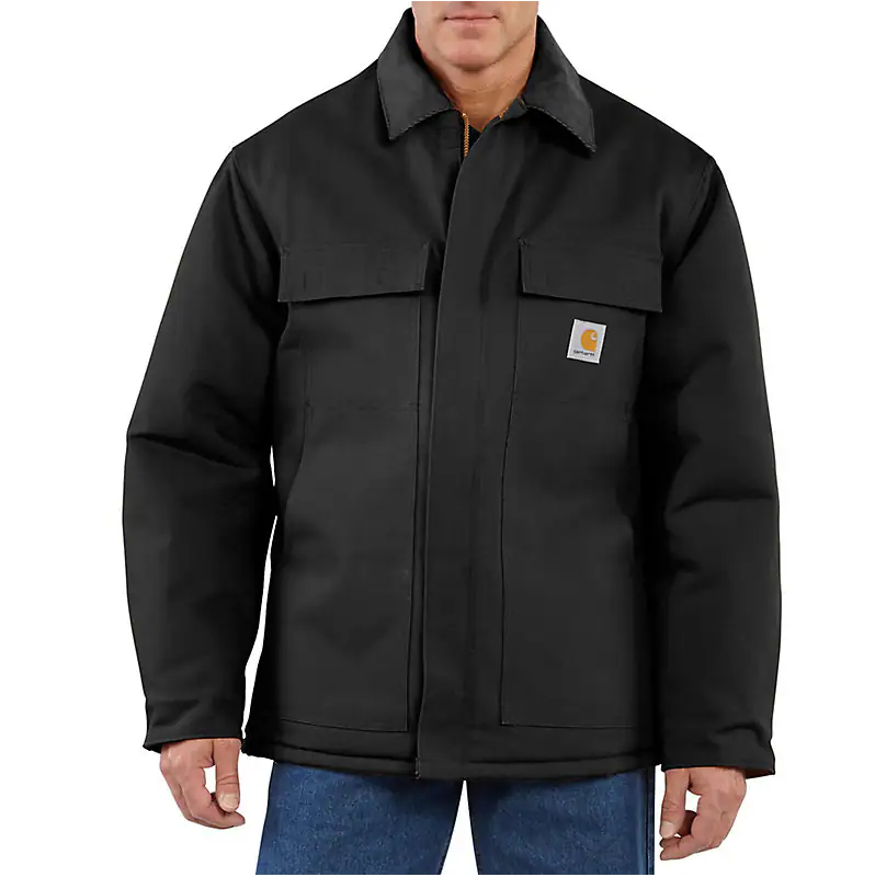 105939 - Relaxed fit flannel sherpa-lined shirt jacket - Red Ochre/Black