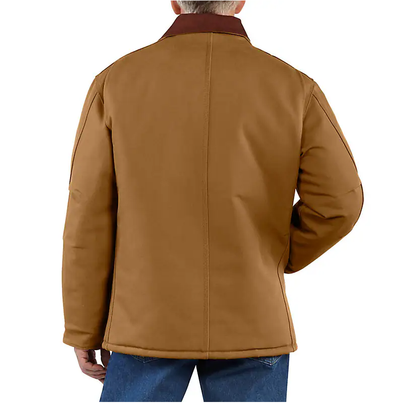 105939 - Relaxed fit flannel sherpa-lined shirt jacket - Red Ochre/Black
