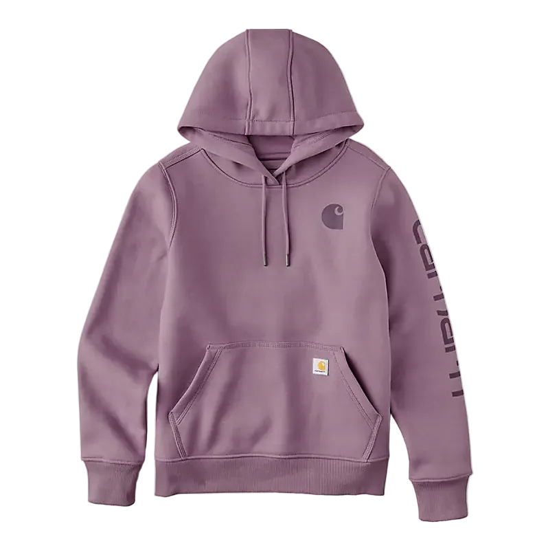 Women's Logo Sleeve Graphic Hoodie- Wood Violet