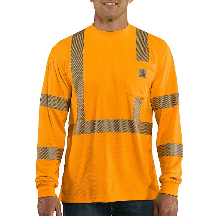 Class 3 High Visibility Force Long Sleeve T-Shirt - Brite Orange - Purpose-Built / Home of the Trades