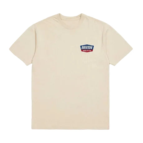 Brixton Regal short sleeve standard tee in cream and navy