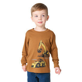 Youth Boys Long-Sleeve Construction T-Shirt - Carhartt Brown