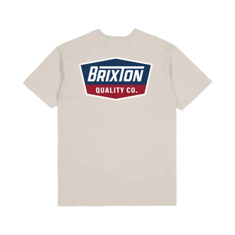 Brixton Regal short sleeve tee in cream and navy, additional product image