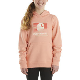Youth Long-Sleeve Graphic Sweatshirt - Peach Amber