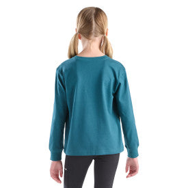 Youth Girls Long-Sleeve Core Logo T-Shirt - Atlantic Deep