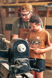 Youth Girls Short Sleeve Vehicle T-Shirt - Carhartt Brown