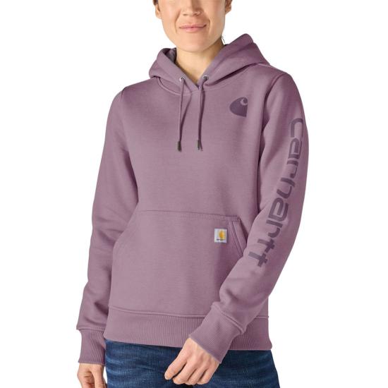 Women's Logo Sleeve Graphic Hoodie- Wood Violet