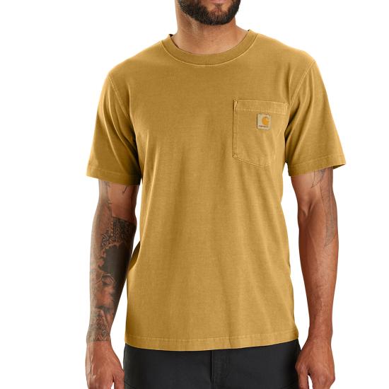 Relaxed Fit Lightweight Short-Sleeved Garment Dyed Pocket T-Shirt - Carhartt Brown