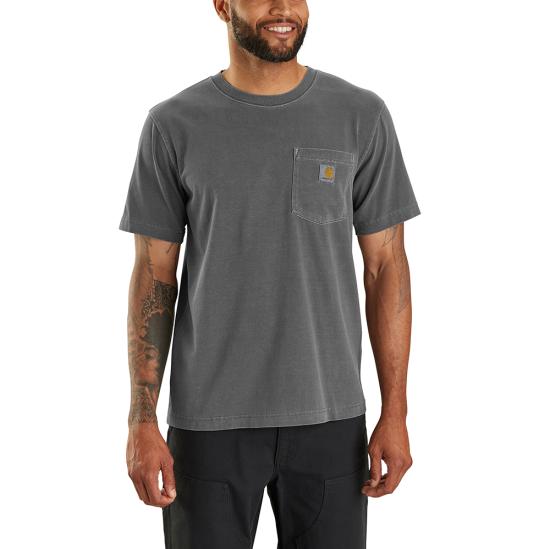 Relaxed Fit Lightweight Short-Sleeved Garment Dyed Pocket T-Shirt - Shadow