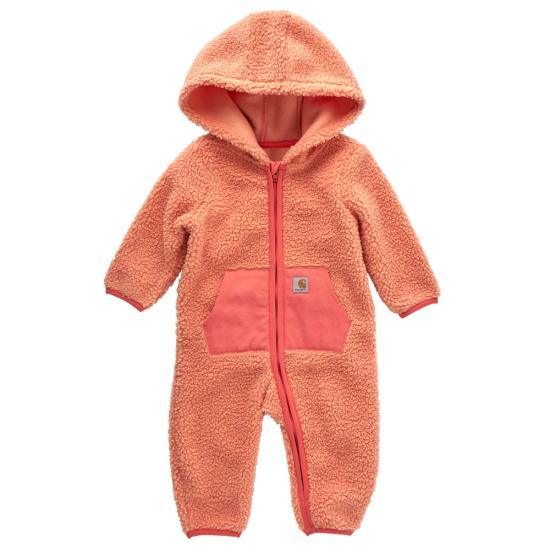 Youth Long-Sleeve Sherpa Zip-Front Hooded Coverall - Peach Amber - Purpose-Built / Home of the Trades