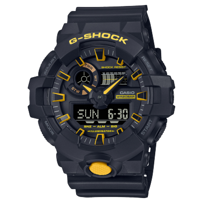 GA-700 Series Analog Digital Watch - Black/Yellow
