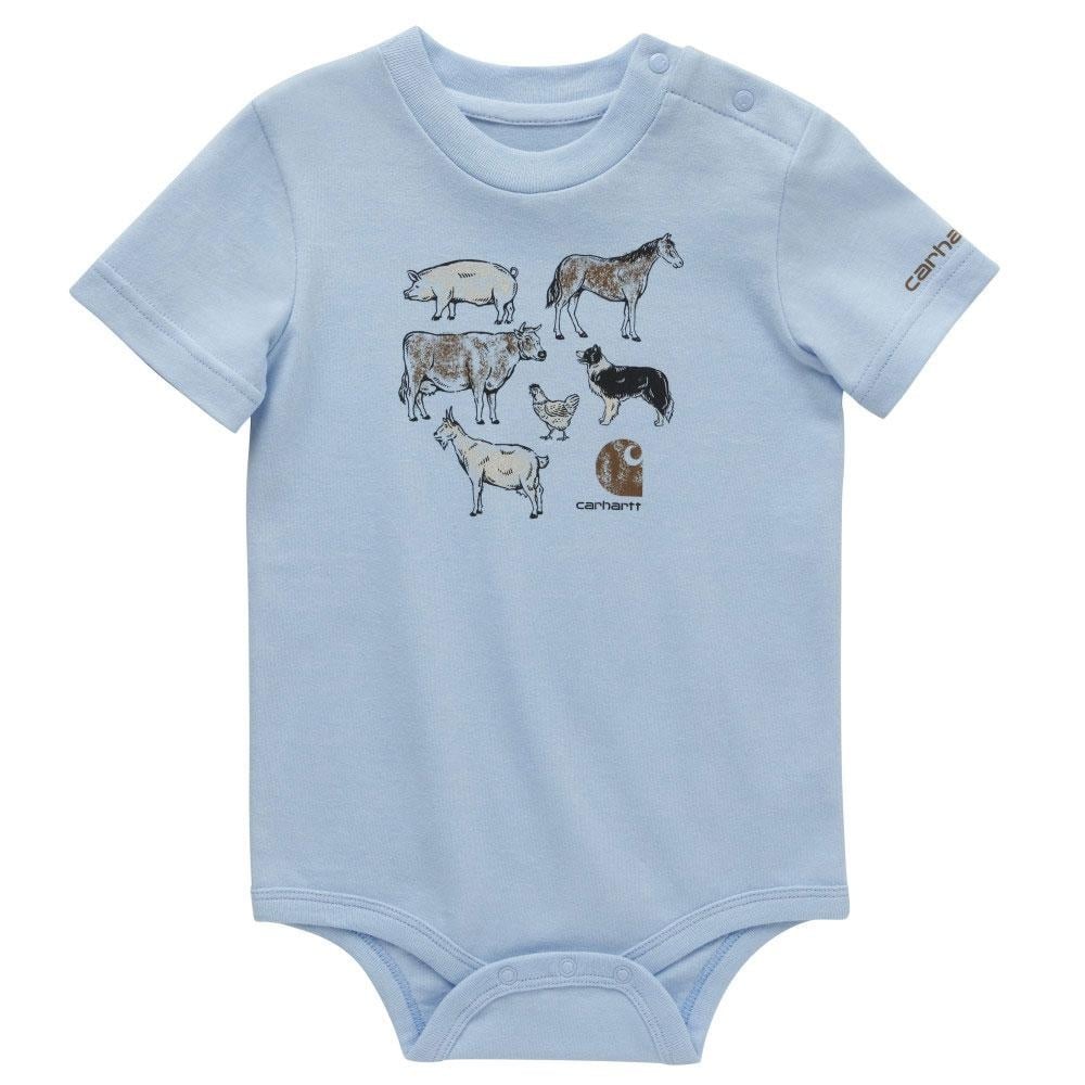 Infant Short-Sleeve Farm Bodysuit - Clear Sky