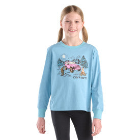 Youth Girls Long-Sleeve Campsite T-Shirt - Stillwater