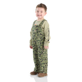 Infant/Toddler Boys Long-Sleeve Bodysuit/T-Shirt and Canvas Camo Overall Set - Green Duck Camo Set