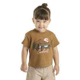 Youth Girls Short Sleeve Vehicle T-Shirt - Carhartt Brown
