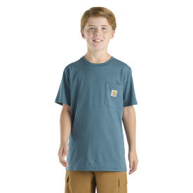 Youth Boys Short Sleeve Pocket Graphic T-Shirt - Real Teal Heather