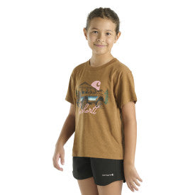 Youth Girls Short Sleeve Vehicle T-Shirt - Carhartt Brown