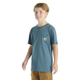 Youth Boys Short Sleeve Pocket Graphic T-Shirt - Real Teal Heather
