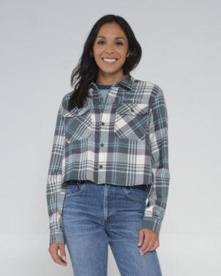 Women's Golden Age Crop Flannel, Sage - Purpose-Built / Home of the Trades