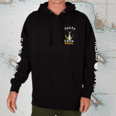 TAILED HOOD FLEECE, BLACK