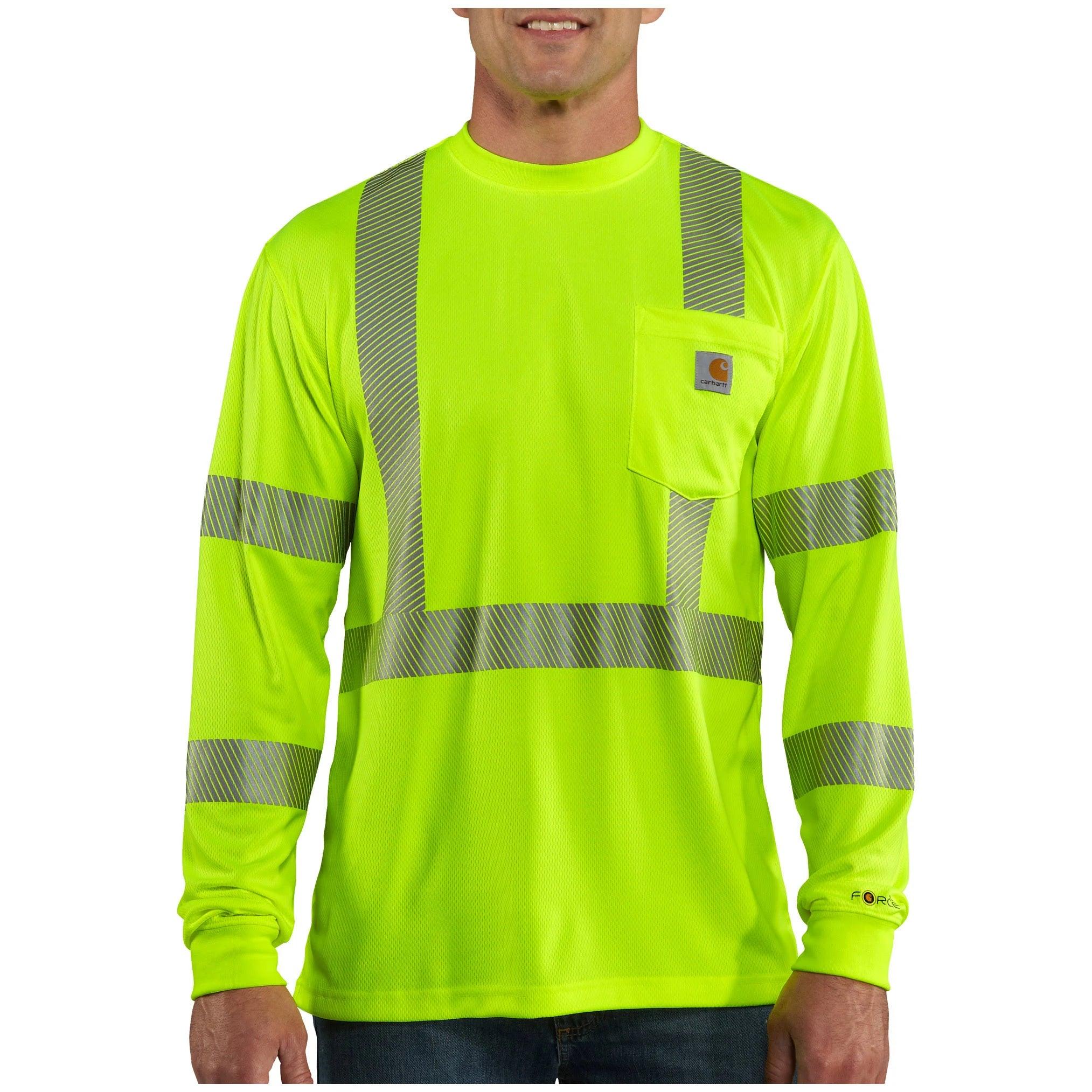 Class 3 High Visibility Force Long Sleeve T-Shirt - Brite Lime - Purpose-Built / Home of the Trades