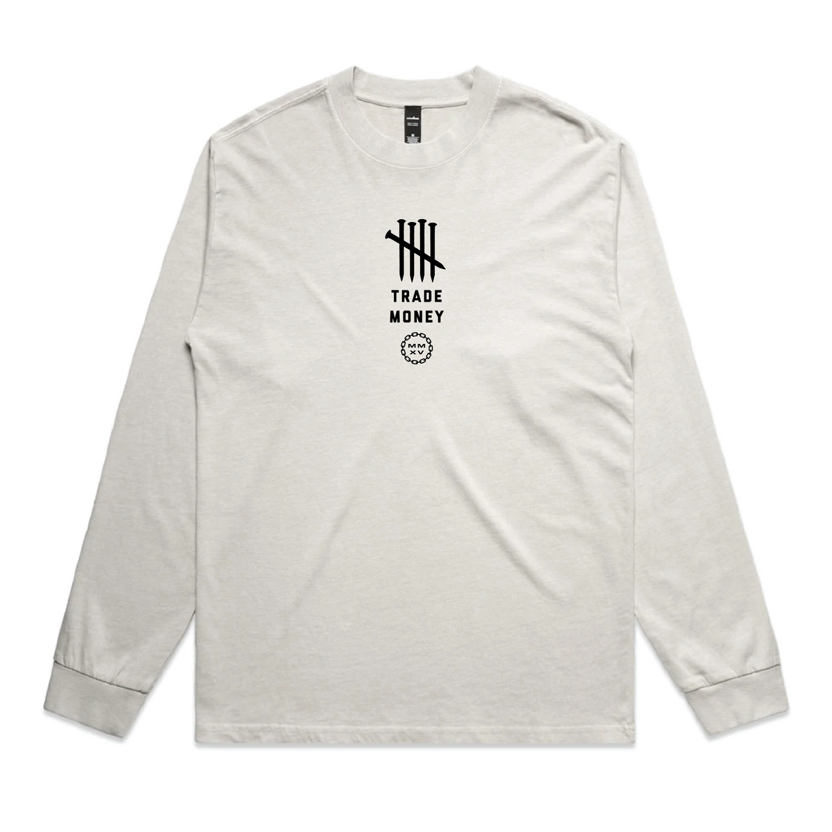 Blue Collar Ain't Dead HD Long Sleeve Tee, Faded White