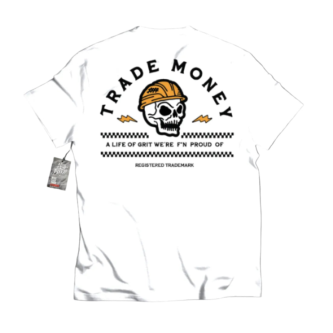 Trade Money Good Times Roll graphic tee in white, big and tall sizing