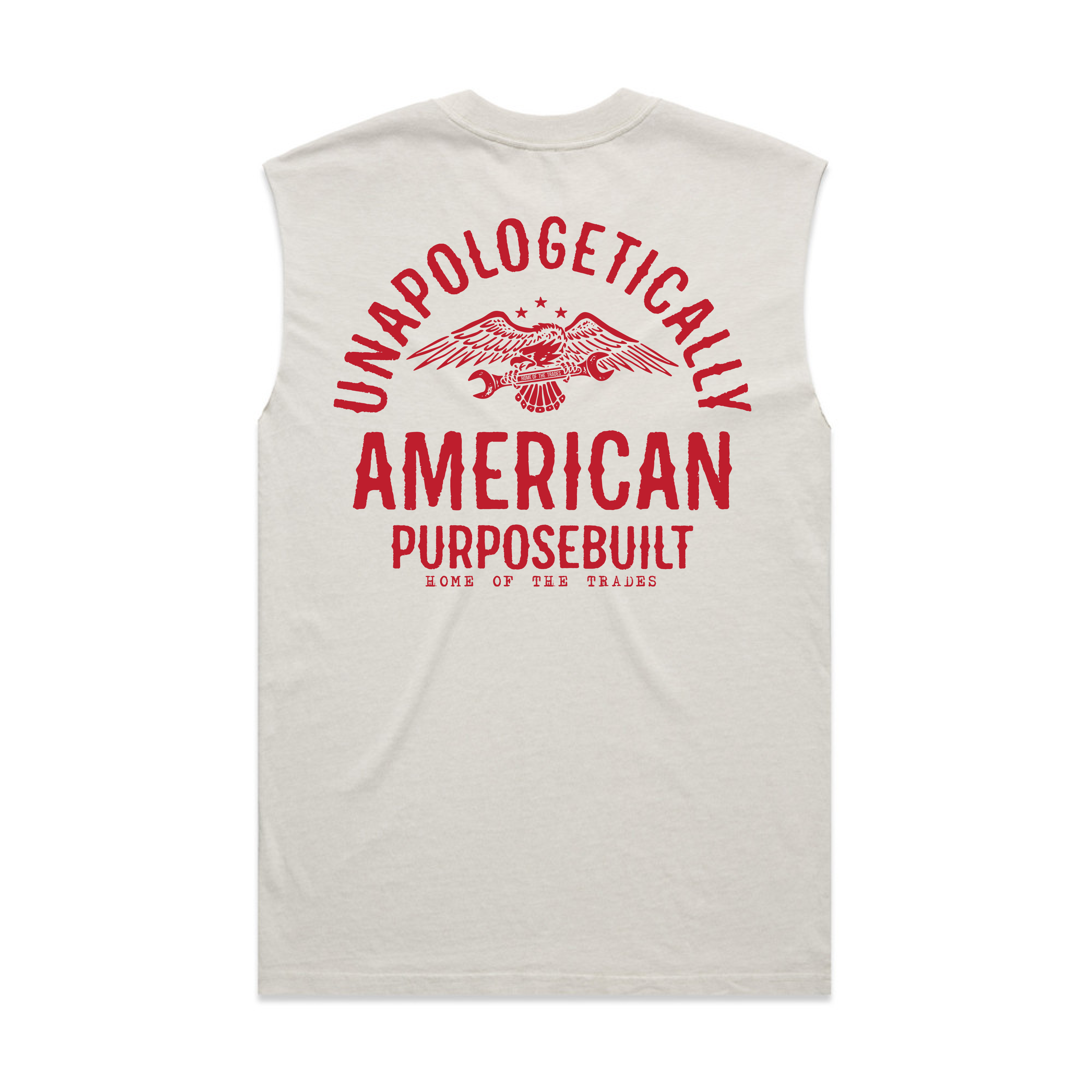 Unapologetically America HD Musce Tee, Faded Bone
