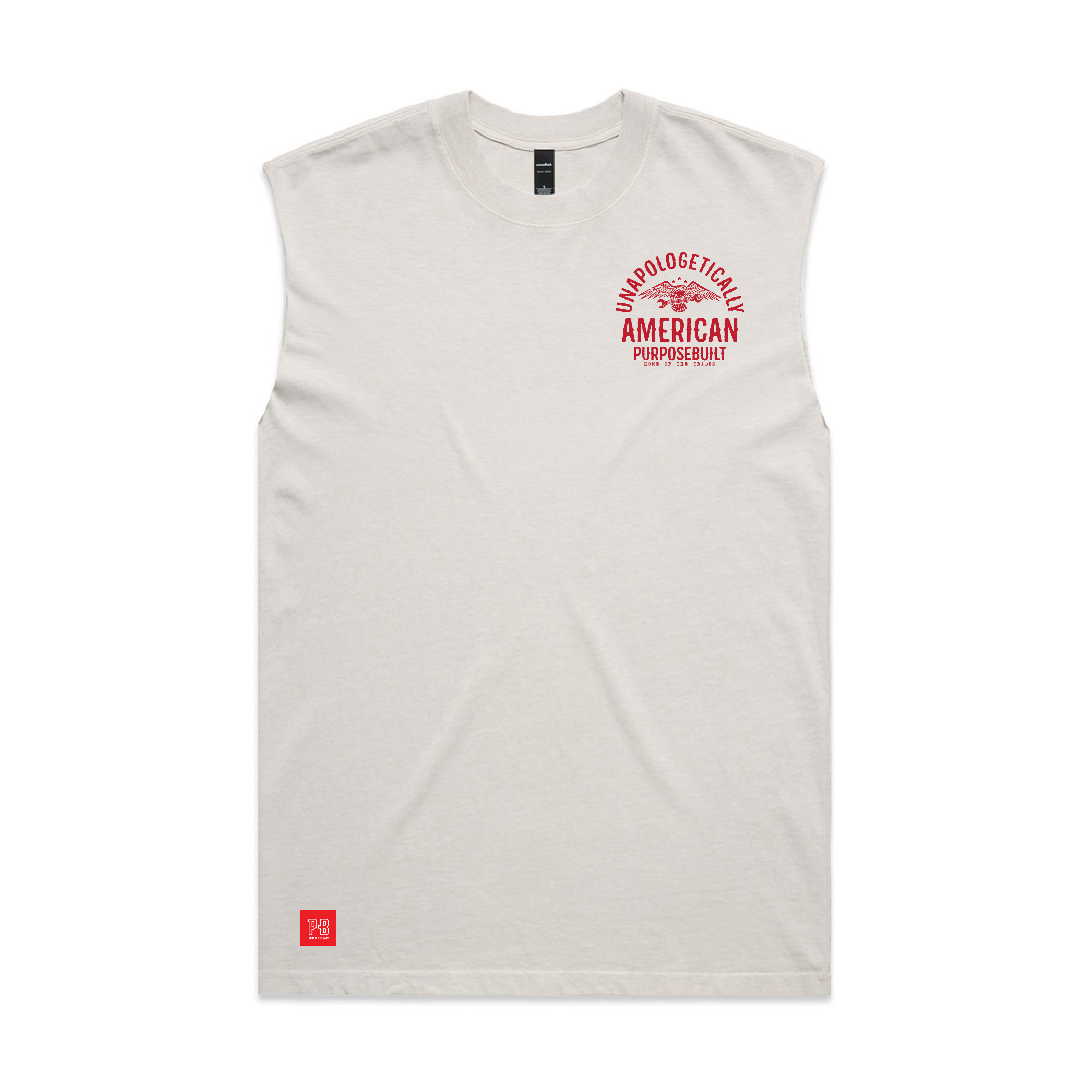 Unapologetically America HD Musce Tee, Faded Bone