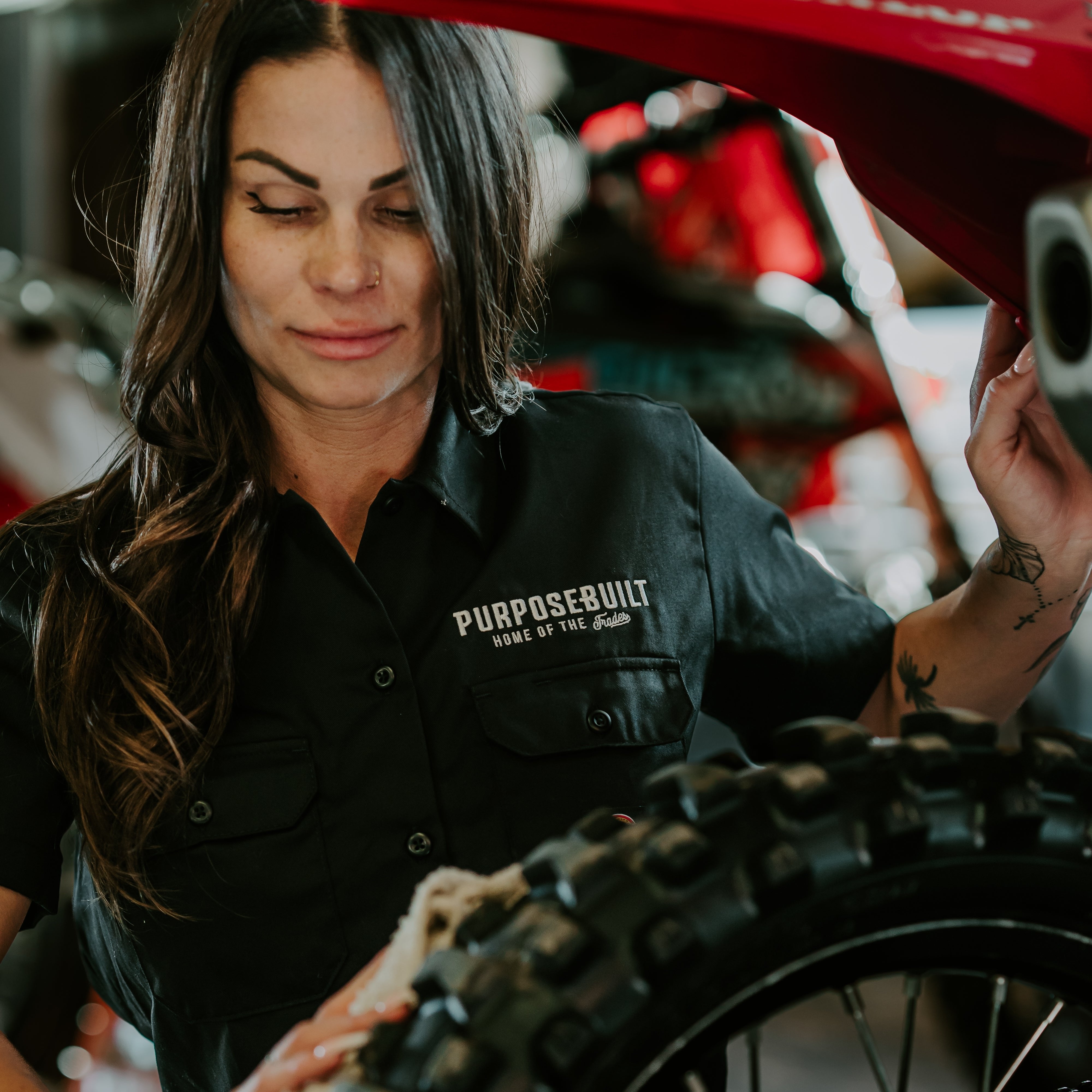 Dickies X PB: Women's Crop Trademark Work Shirt, Black