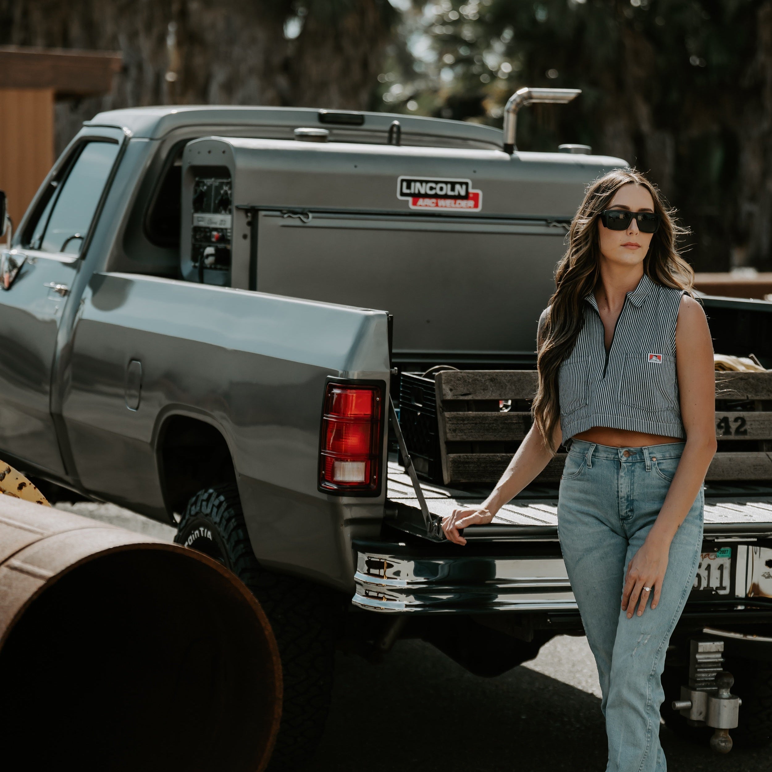 Ben Davis x Purpose-Built: Custom Women's Crop - Hickory Stripe