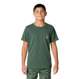 Youth Short-Sleeve Garment Dyed Pocket T-Shirt - Jungle Green Wash