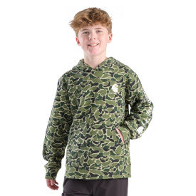 Youth Long-Sleeve Camo Graphic Sweatshirt- Green Duck Camo