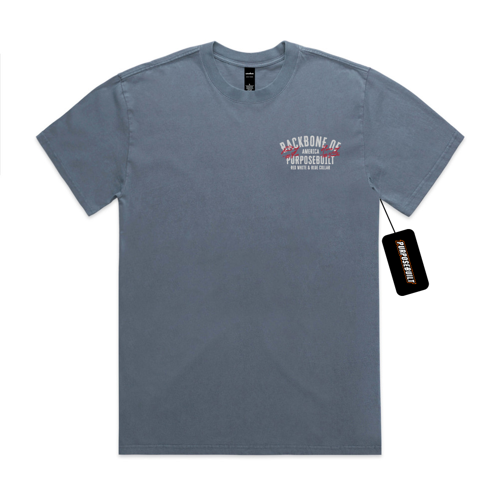 Youth American Eagle Tee, Heathered Navy