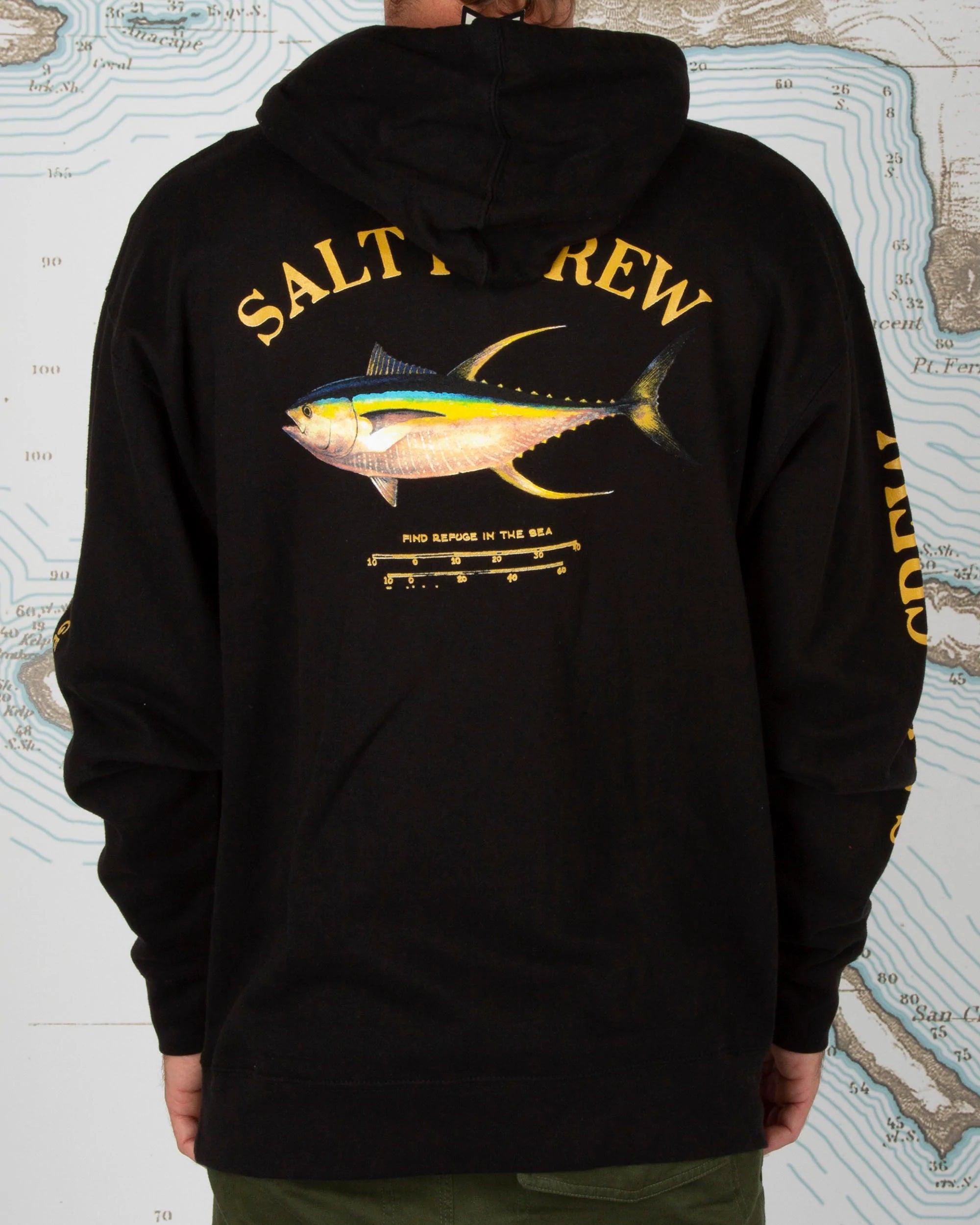 Ahi Mount Black Hood Fleece - SALTY CREW - Sweatshirts
