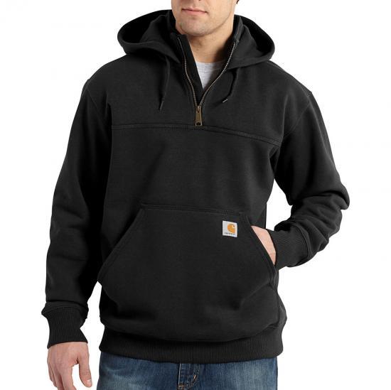 Rain defender® loose fit heavyweight quarter-zip hoodie - Black - Purpose-Built / Home of the Trades