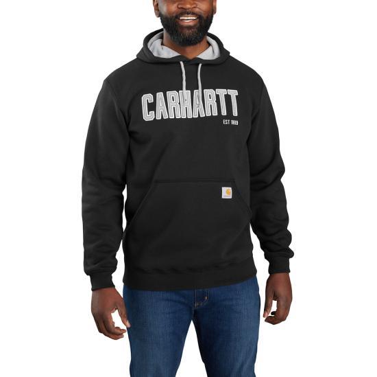 Loose Fit Midweight Felt Logo Graphic Sweatshirt - Black