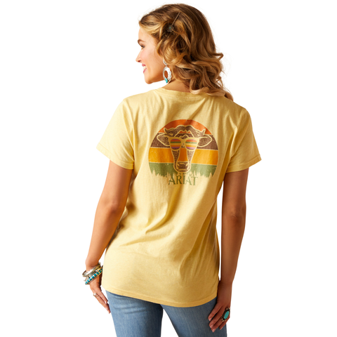 Women's Cow Sunset S/S Tee - Jojoba Yellow