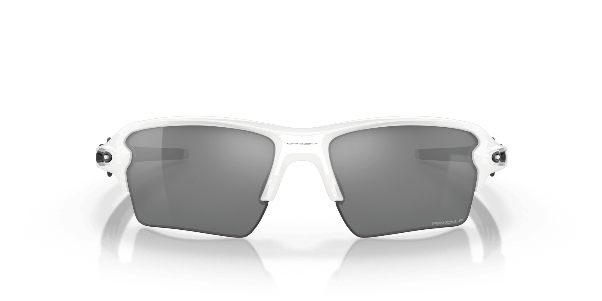 Flak 2.0 XL Sunglasses - White Frame/Black Polarized Lenses
