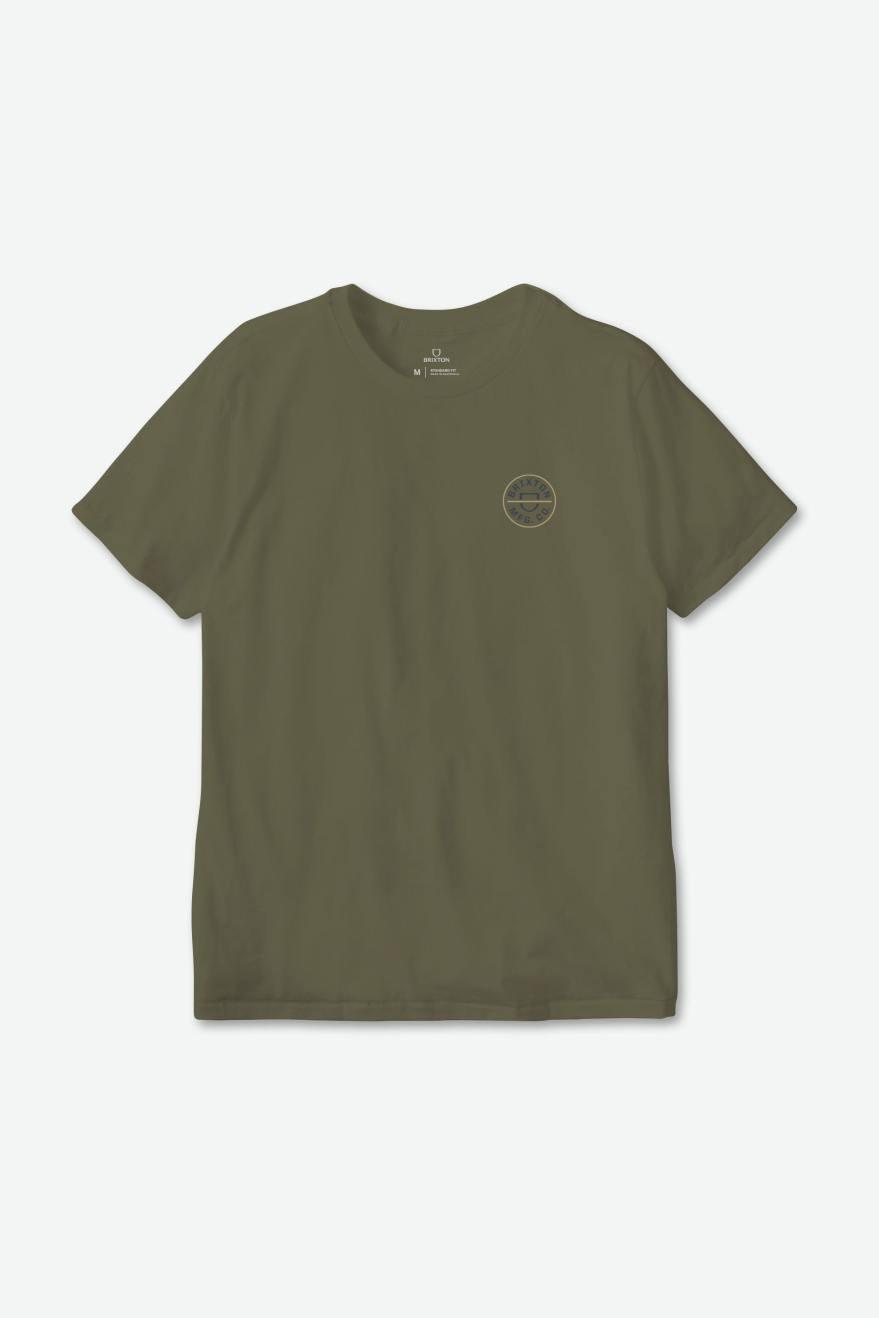 CREST S/S TEE OLIVE - Purpose-Built / Home of the Trades