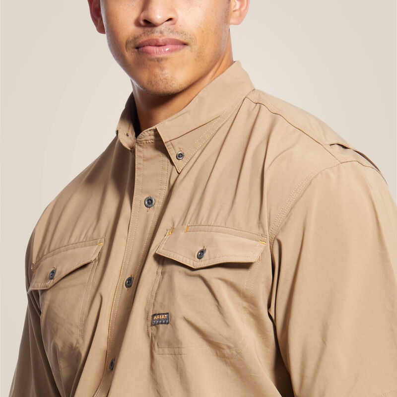 Rebar Made Tough VentTEK DuraStretch Work Shirt - Khaki