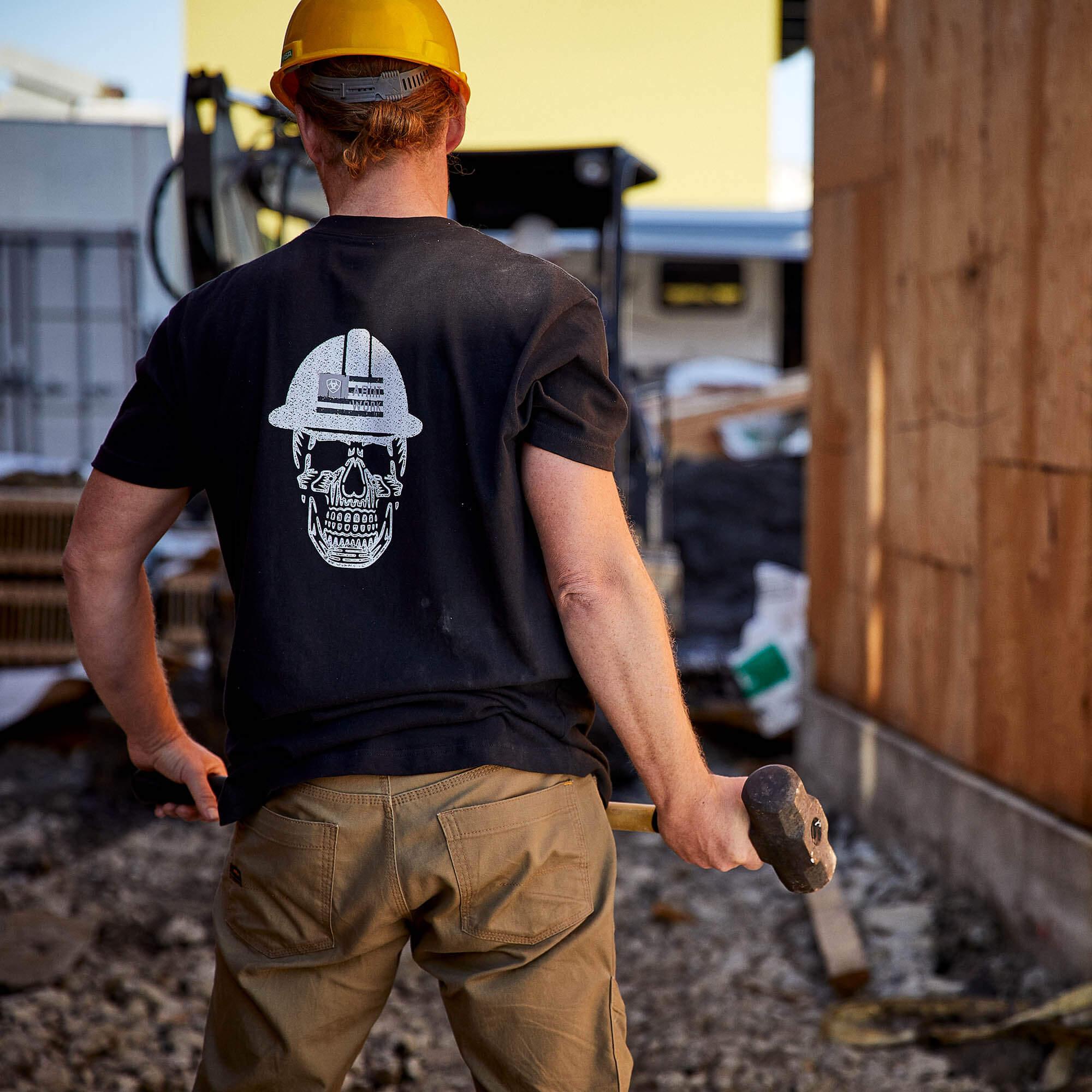 Rebar Cotton Strong Roughneck Graphic T-Shirt - Black - Purpose-Built / Home of the Trades